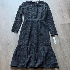 ANTONIO MELANI Elegant Black Long Sleeve Dress